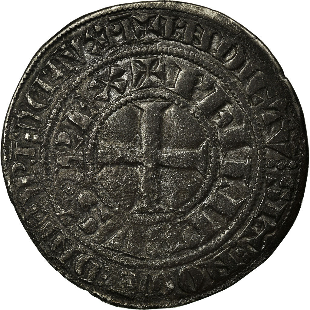 Munten, Frankrijk, Filip IV, Gros Tournois, ZF, Zilver, Duplessy:213