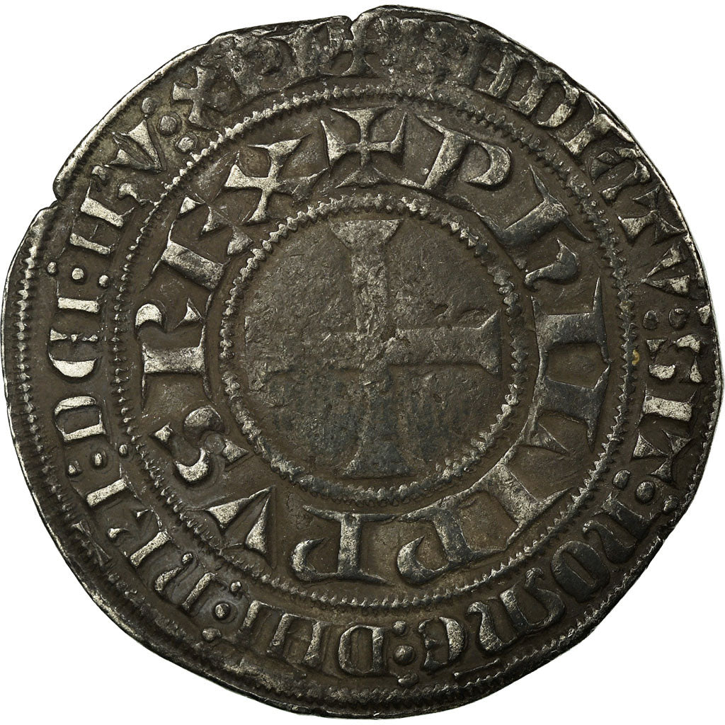 Munten, Frankrijk, Filip IV, Gros Tournois, FR+, Zilver, Duplessy:213B