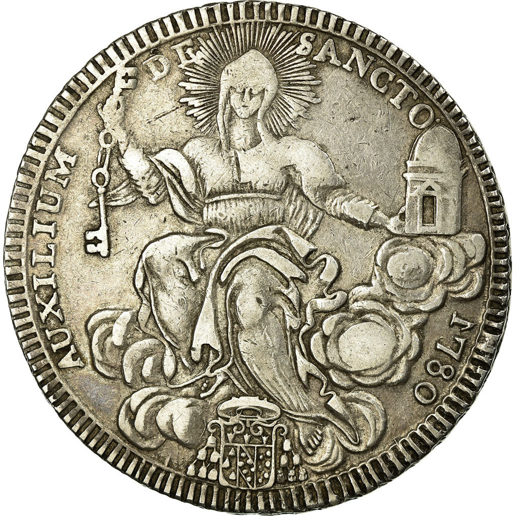 Coin, ITALIAN STATES, PAPAL STATES, Pius VI, Scudo, 1780, EF(40-45), Silver