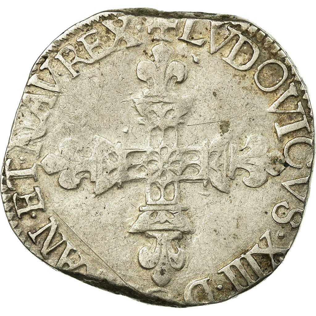 Monnaie, France, Louis XIII, 1/4 Ecu, La Rochelle, Date absente, TB+, Argent