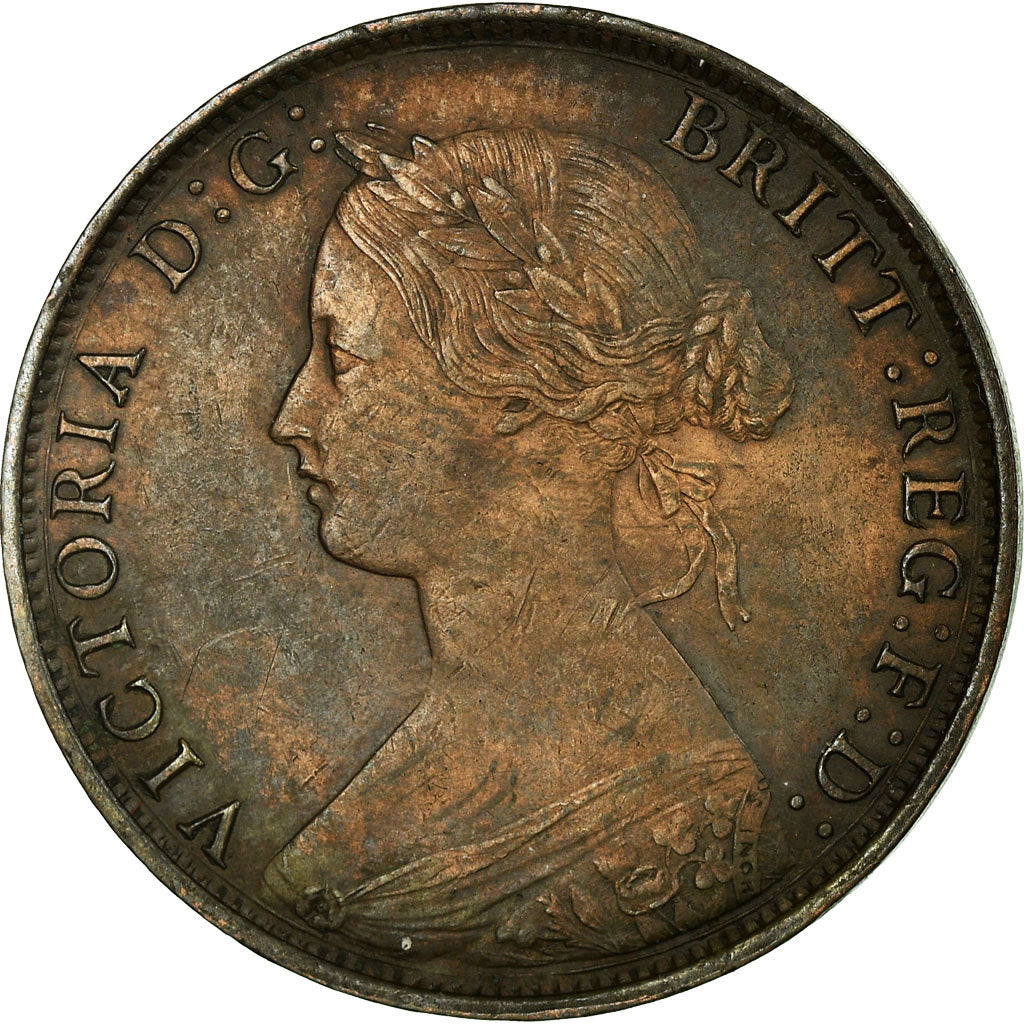 Moneta, Gran Bretagna, Victoria, 1/2 Penny, 1861, BB, Bronzo, KM:748.2