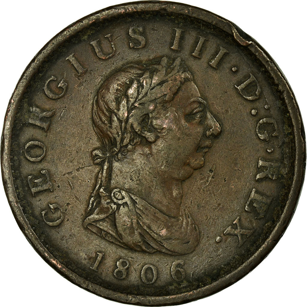 Coin, Great Britain, George III, Penny, 1806, VF(30-35), Copper, KM:663
