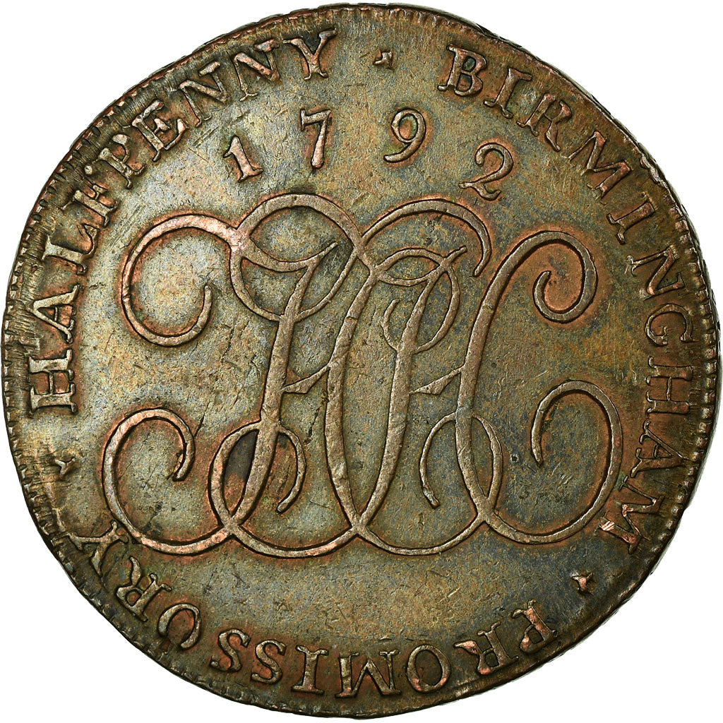 Coin, Great Britain, Warwickshire, H Hickman, Halfpenny Token, 1792, Birmingham