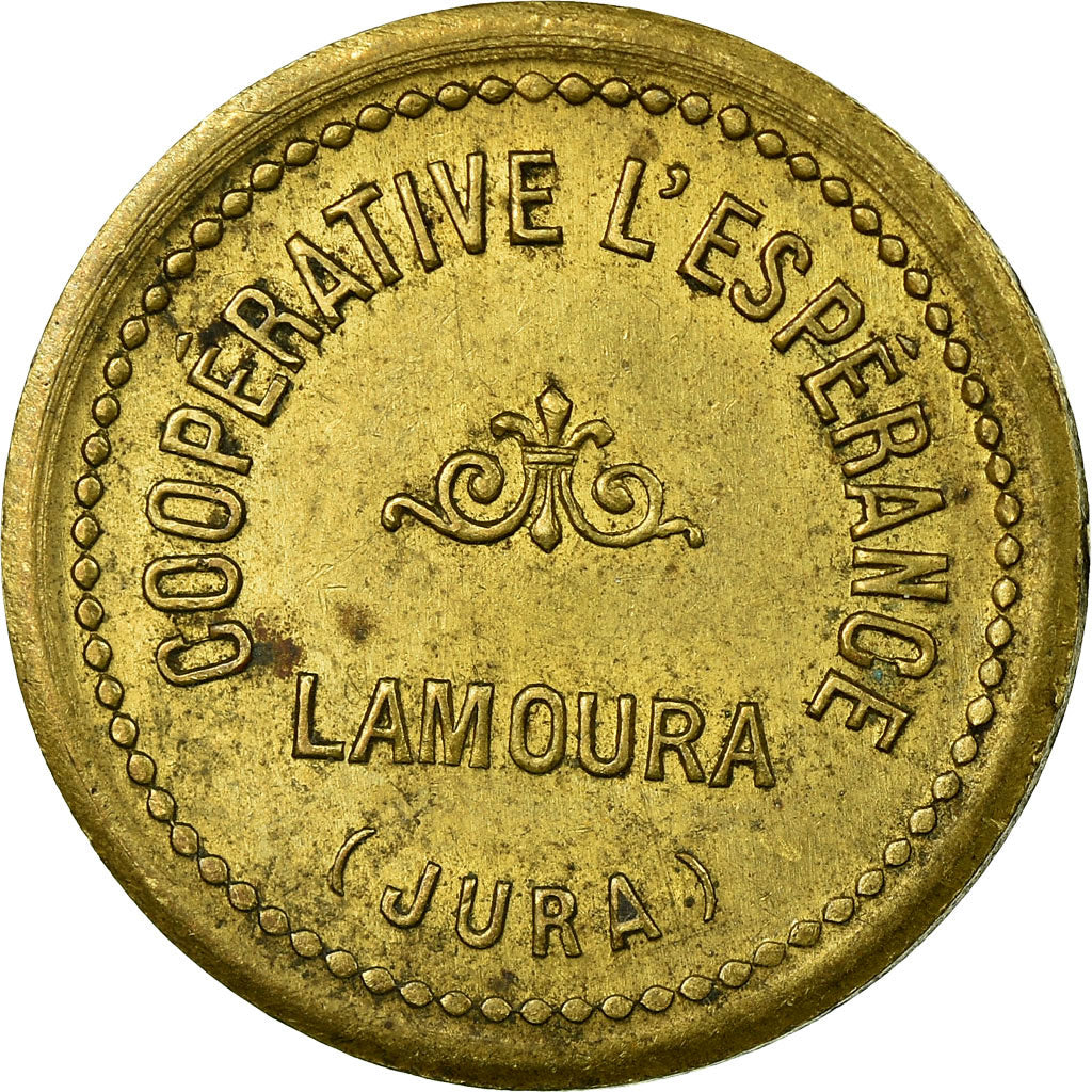 Coin, France, Coopérative l'Espérance, Lamoura, 5 Centimes, AU(50-53), Brass
