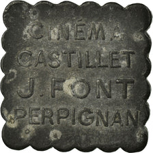 Coin, France, Cinéma Castillet, J. FONT, Perpignan, 5 Centimes, 1917-1921