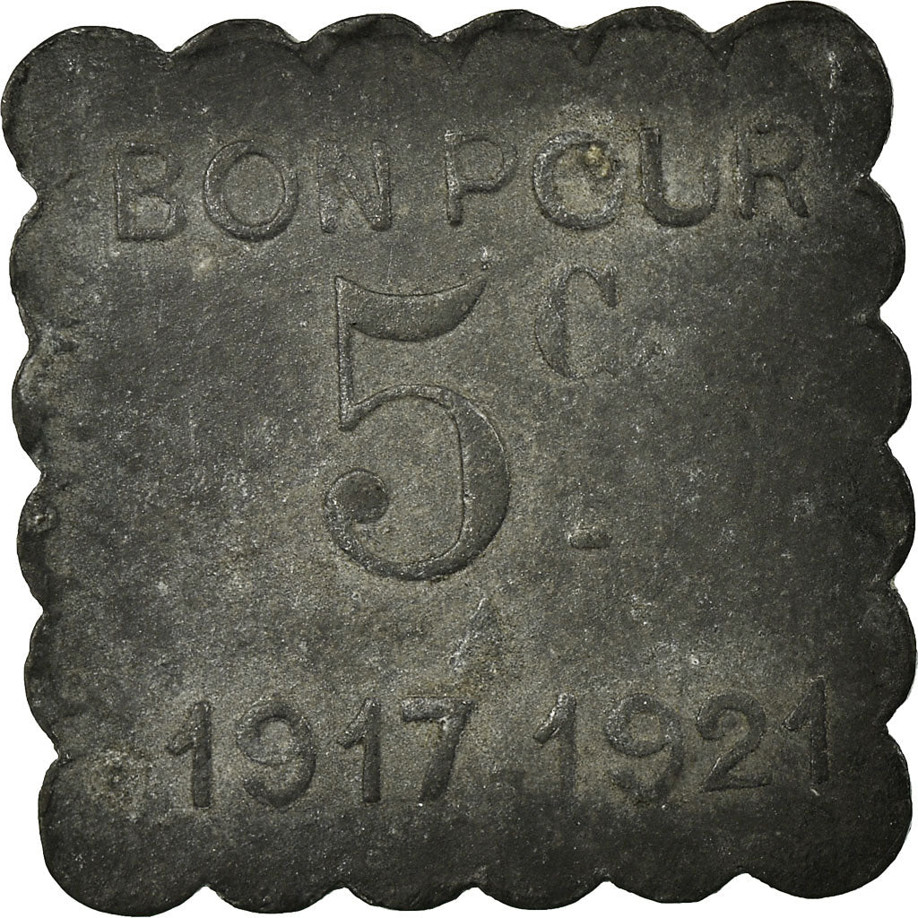 Coin, France, Cinéma Castillet, J. FONT, Perpignan, 5 Centimes, 1917-1921