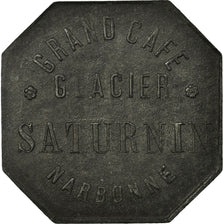 Moneda, Francia, Grand Café Glacier, SATURNIN, Narbonne, 10 Centimes, MBC+
