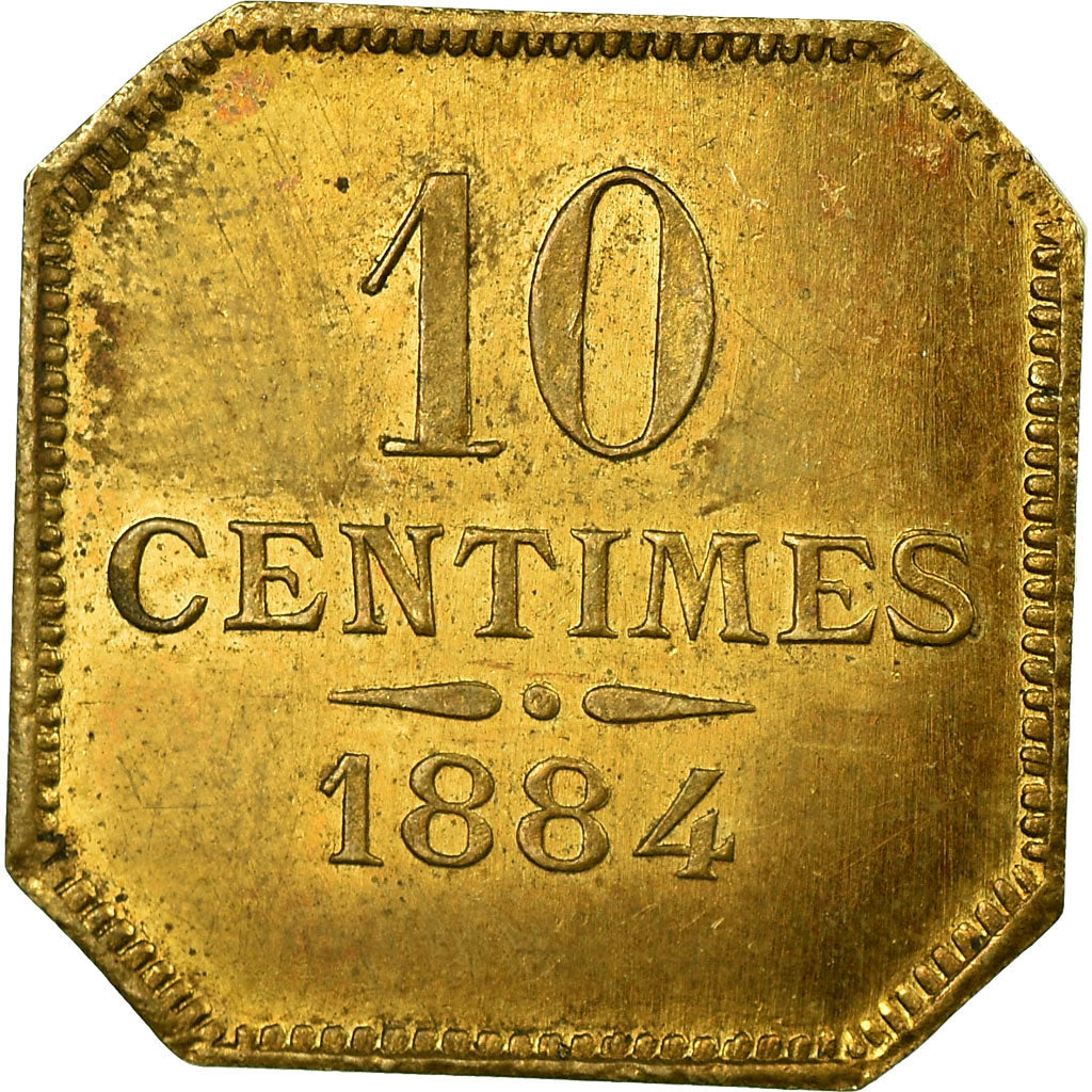 Coin, France, Filature de l'Abbaye, Yerres, 10 Centimes, 1884, MS(60-62)