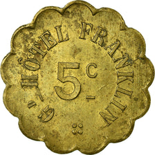 Munten, Frankrijk, Grand Hôtel Franklin, Saint-Malo, 5 Centimes, ZF+, Tin