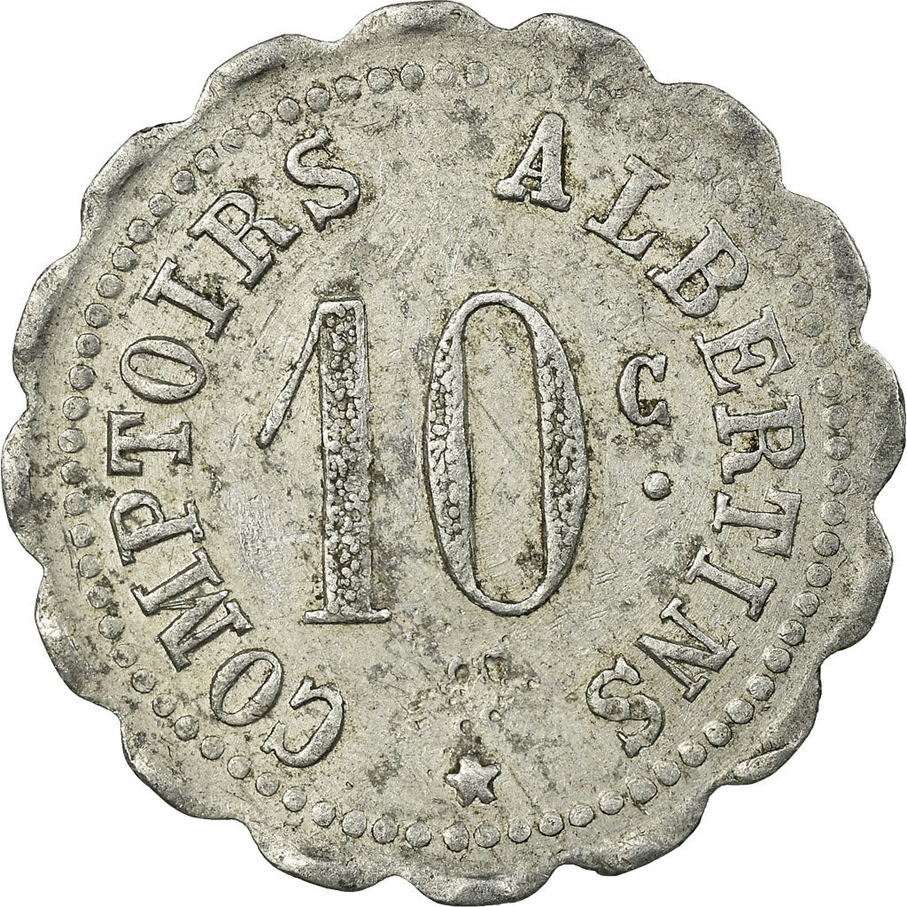 Moneta, Francja, Comptoirs Albertins, Albert, 10 Centimes, Undated, EF(40-45)