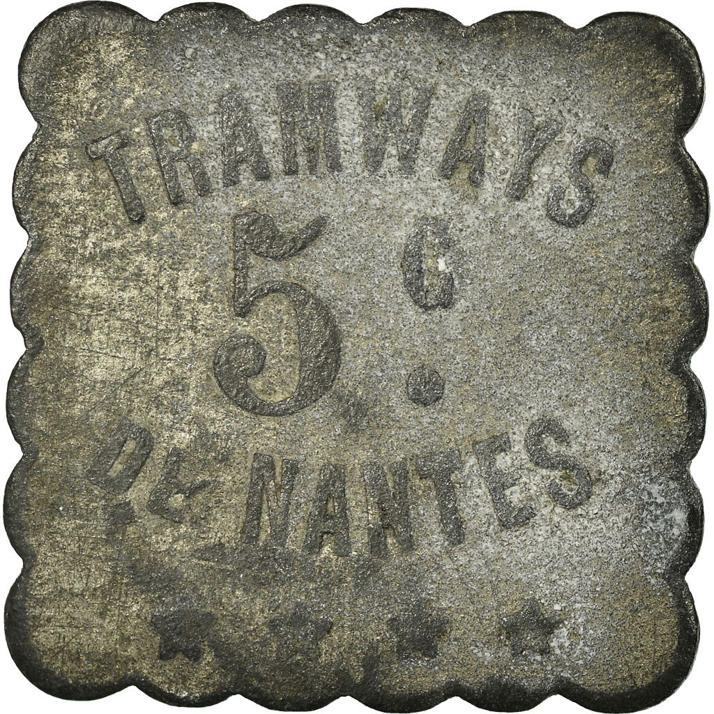 Münze, Frankreich, Tramways, Nantes, 5 Centimes, SS, Nickel plated zinc