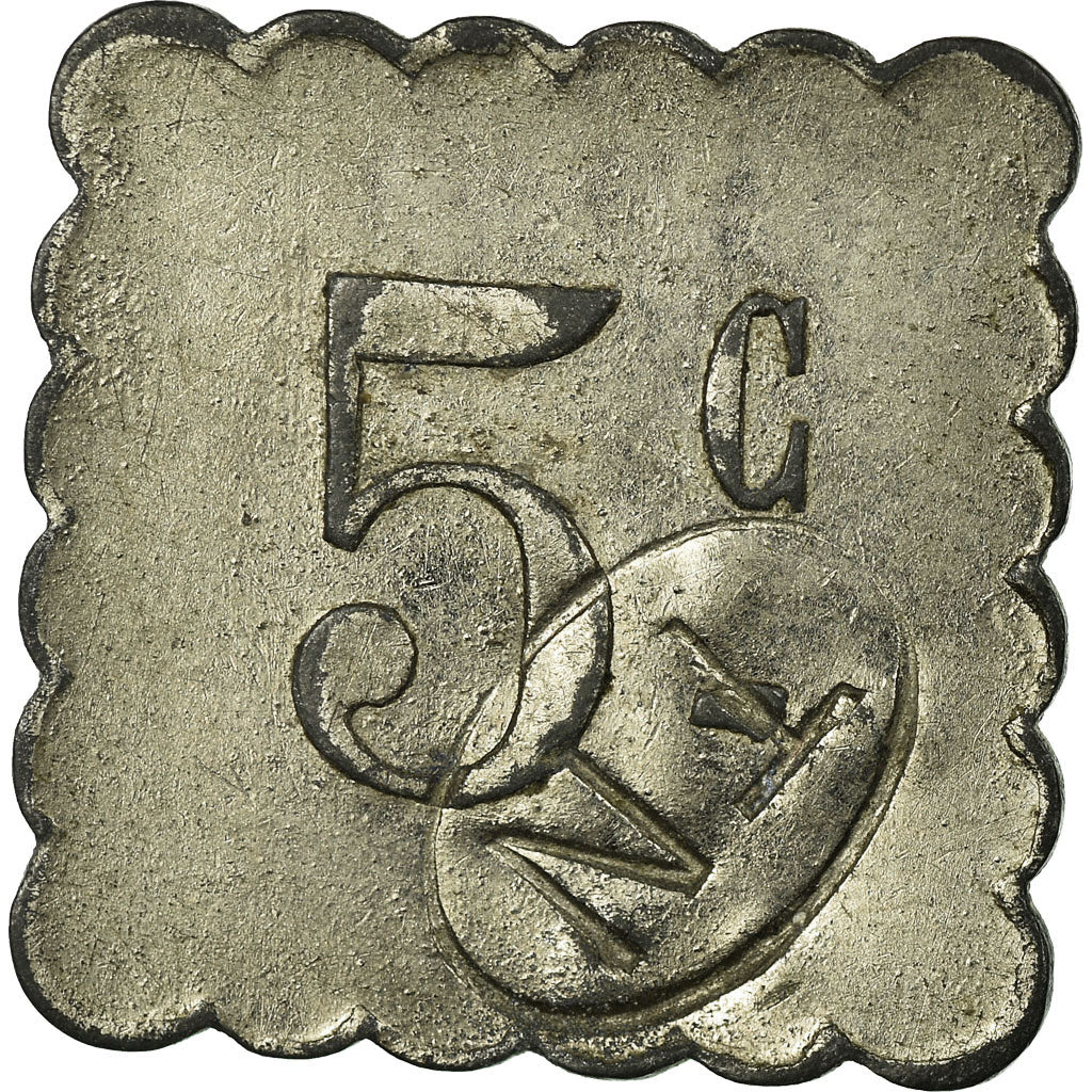 Münze, Frankreich, Tramways, Nantes, 5 Centimes, SS, Nickel plated zinc