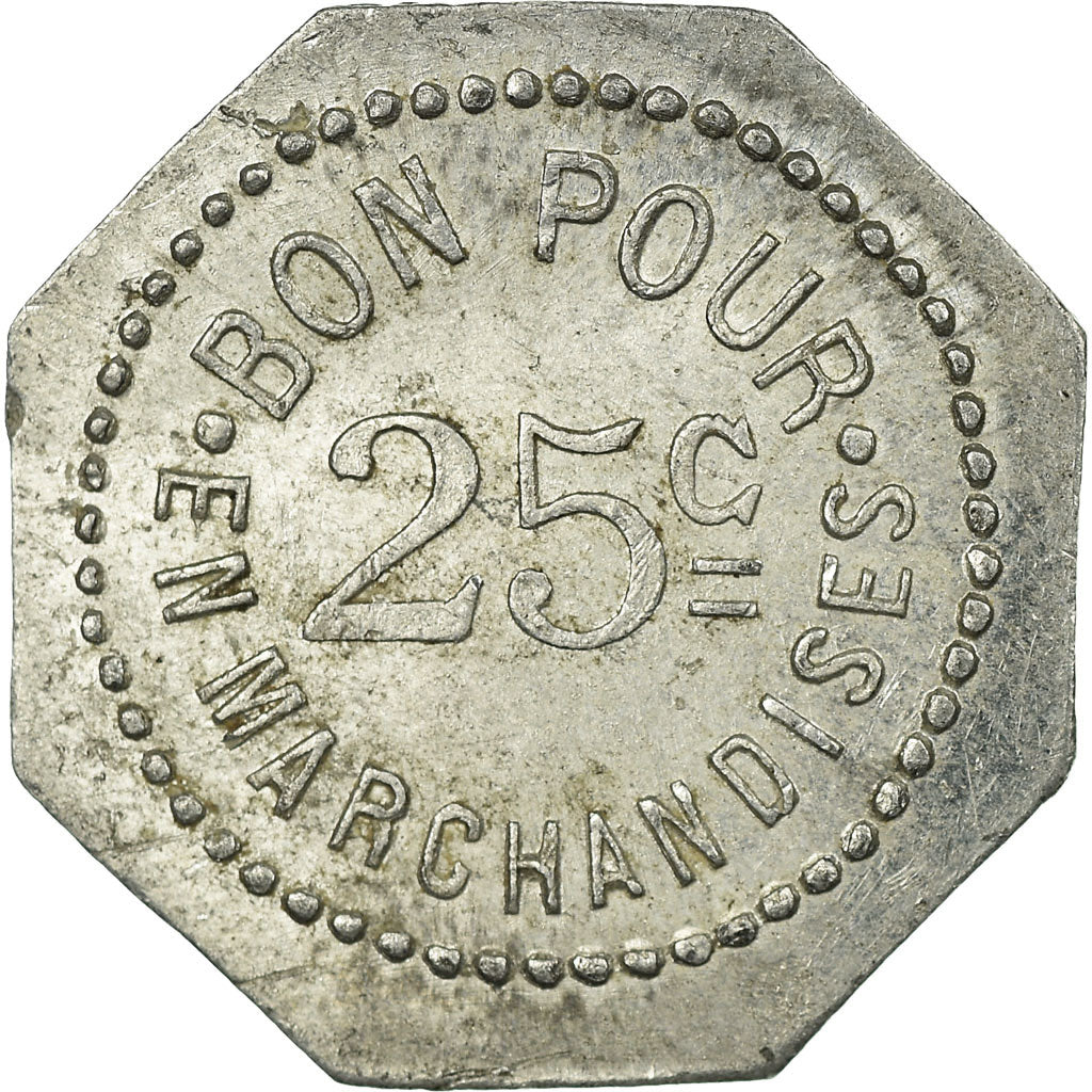 Monnaie, France, Epicerie Parisienne, P. DOMAS, Saint-Claude, 25 Centimes, TTB+
