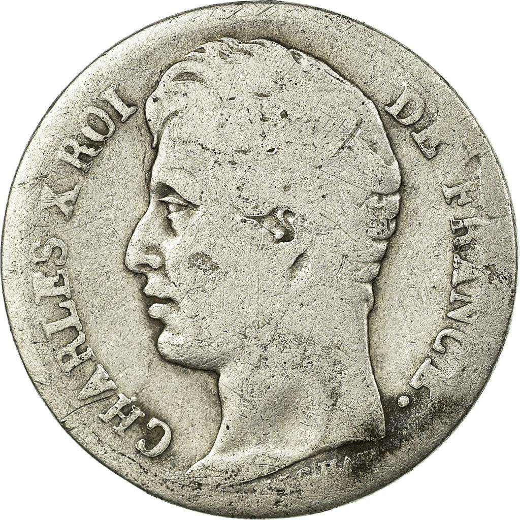 Moneda, Francia, Charles X, 1/2 Franc, 1829, Paris, BC, Plata, KM:723.1