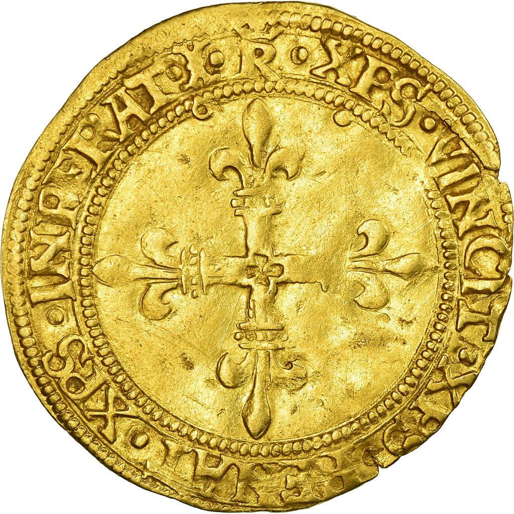Moeda, França, Dauphiné, François Ier, Écu d'or au soleil, 1519, Romans