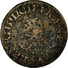 Coin, France, Henri IV, Double Tournois, 1610, Paris, VG(8-10), Copper, CGKL:222