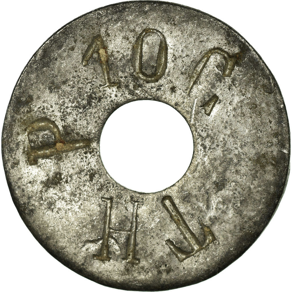 Coin, France, Théodore PUEIL (TH. P.), Castres, 10 Centimes, EF(40-45), Iron