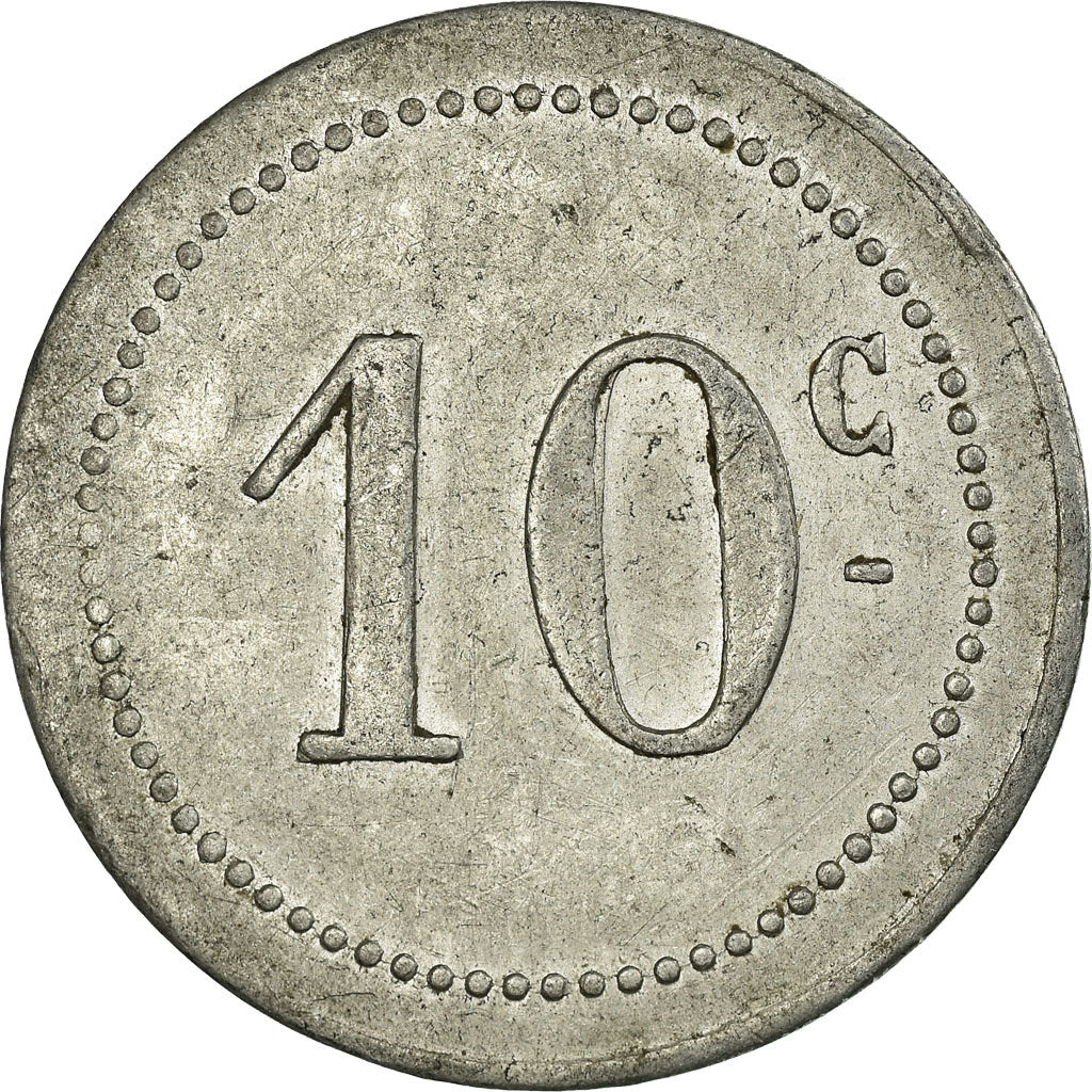 Coin, Algeria, Chambre de Commerce, Bougie, 10 Centimes, 1915, AU(50-53)