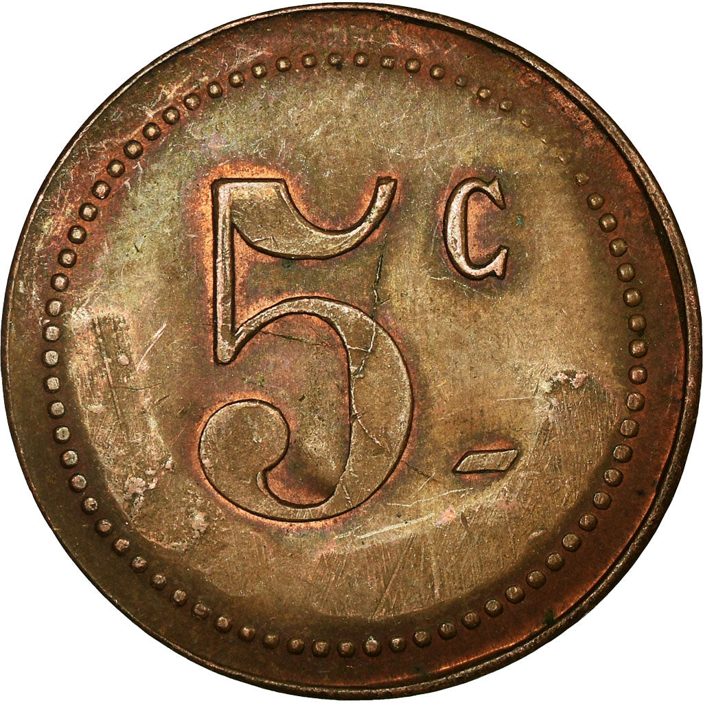 Münze, Frankreich, Nouvelles Galeries, Bordeaux, 5 Centimes, VZ, Kupfer