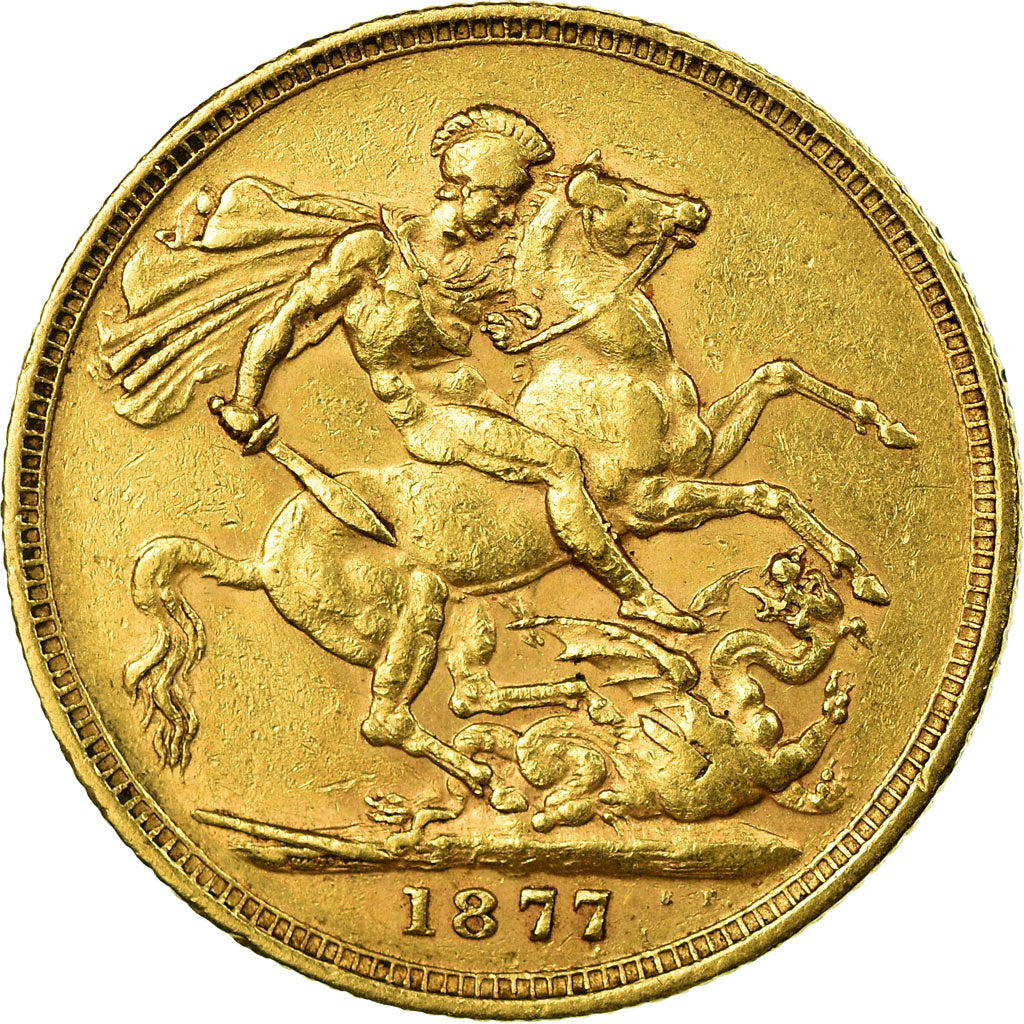 Monnaie, Australie, Victoria, Sovereign, 1877, Melbourne, TTB, Or, KM:7