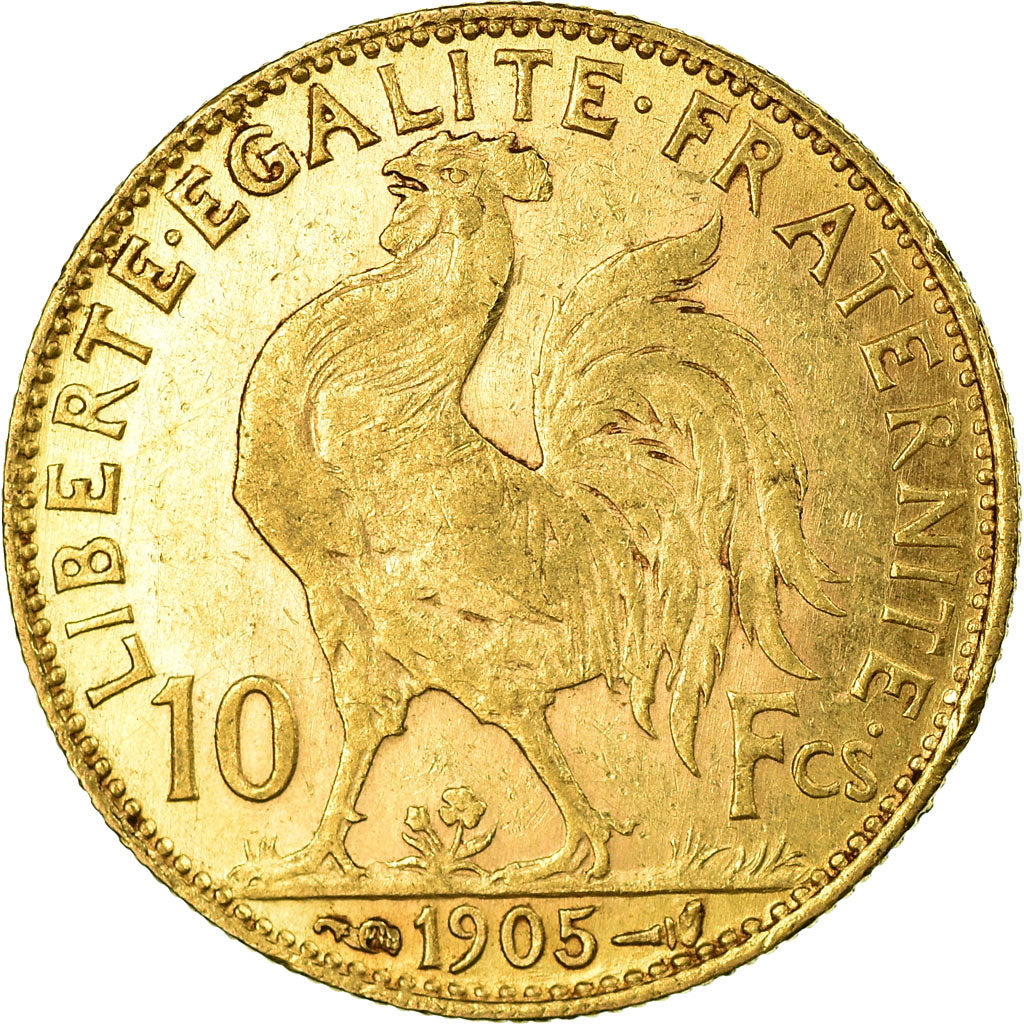 Munten, Frankrijk, Marianne, 10 Francs, 1905, Paris, ZF, Goud, KM:846