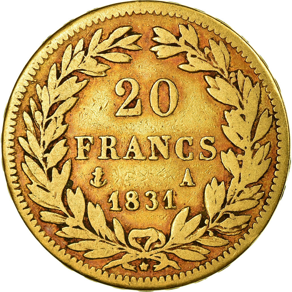 Monnaie, France, Louis-Philippe, 20 Francs, 1831, Paris, TB+, Or, Gadoury:1030