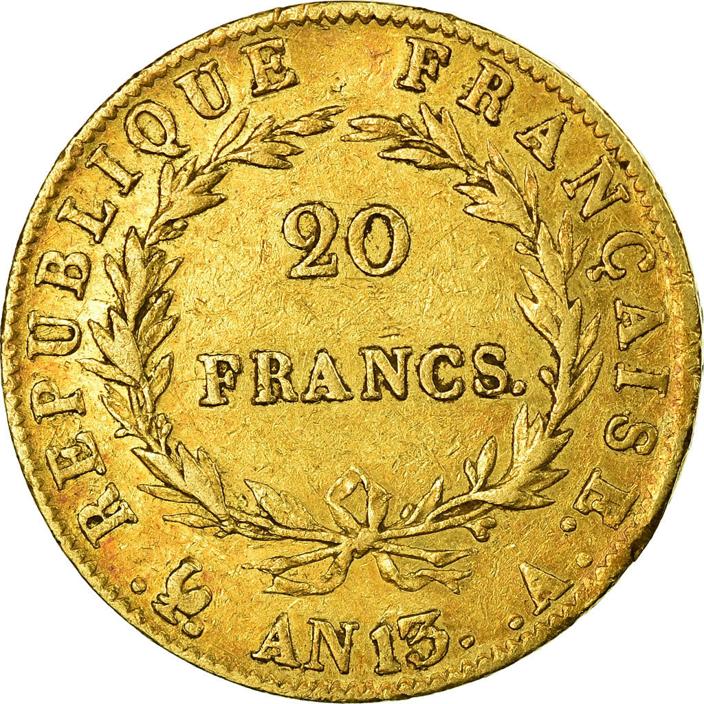 Monnaie, France, Napoléon I, 20 Francs, AN 13, Paris, TTB, Or, Gadoury:1022