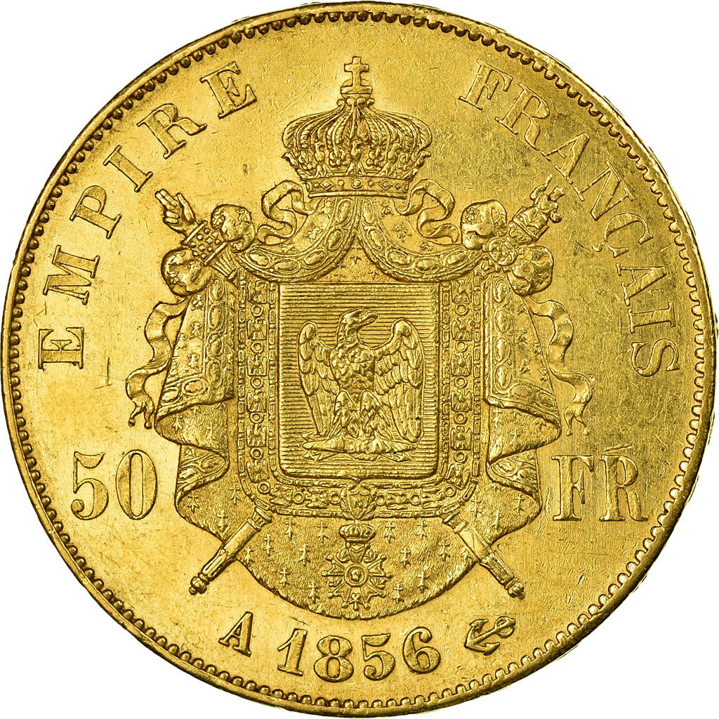Münze, Frankreich, Napoleon III, 50 Francs, 1856, Paris, SS+, Gold, KM:785.1