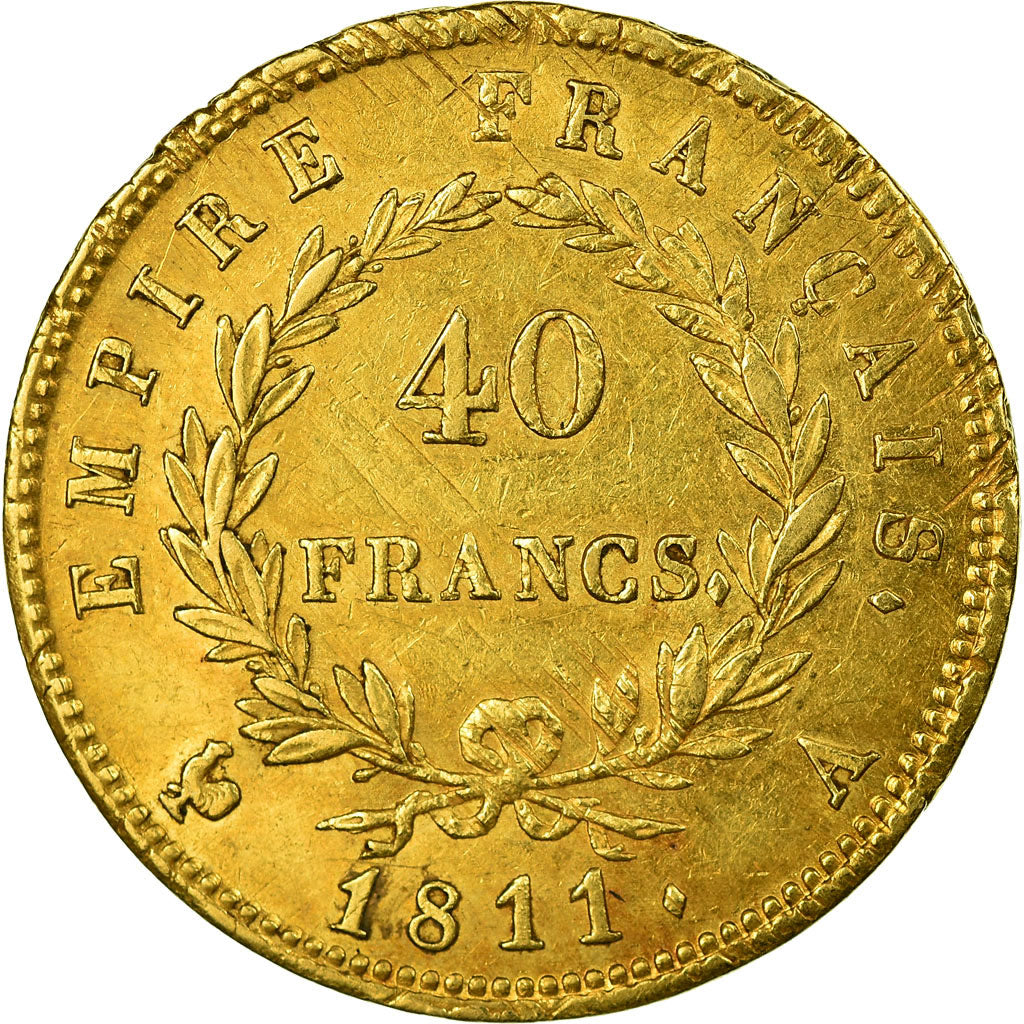 Moneta, Francja, Napoléon I, 40 Francs, 1811, Paris, AU(50-53), Złoto
