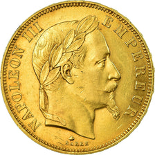 Moneta, Francja, Napoleon III, 50 Francs, 1864, Paris, AU(50-53), Złoto