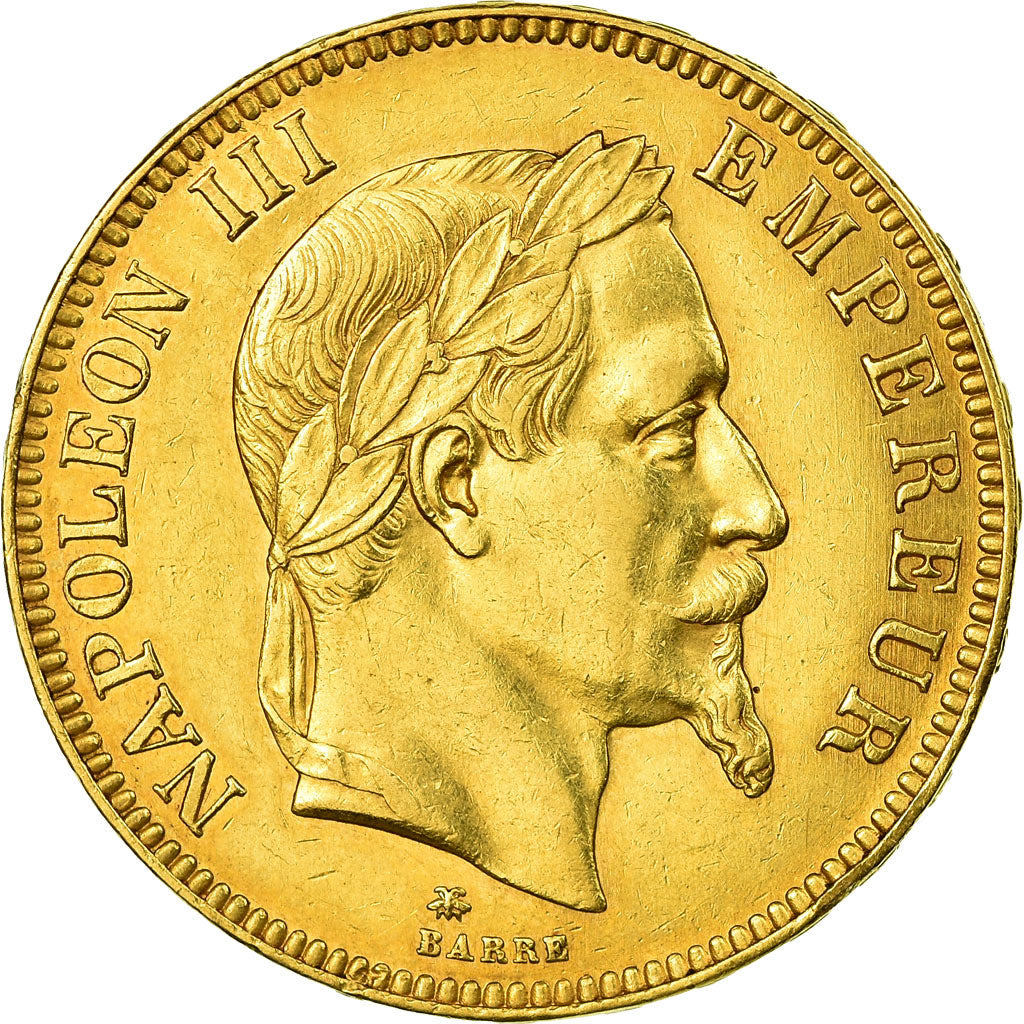 Moneda, Francia, Napoleon III, 100 Francs, 1866, Paris, MBC, Oro, KM:802.1