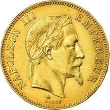 Moneda, Francia, Napoleon III, 100 Francs, 1866, Paris, MBC, Oro, KM:802.1