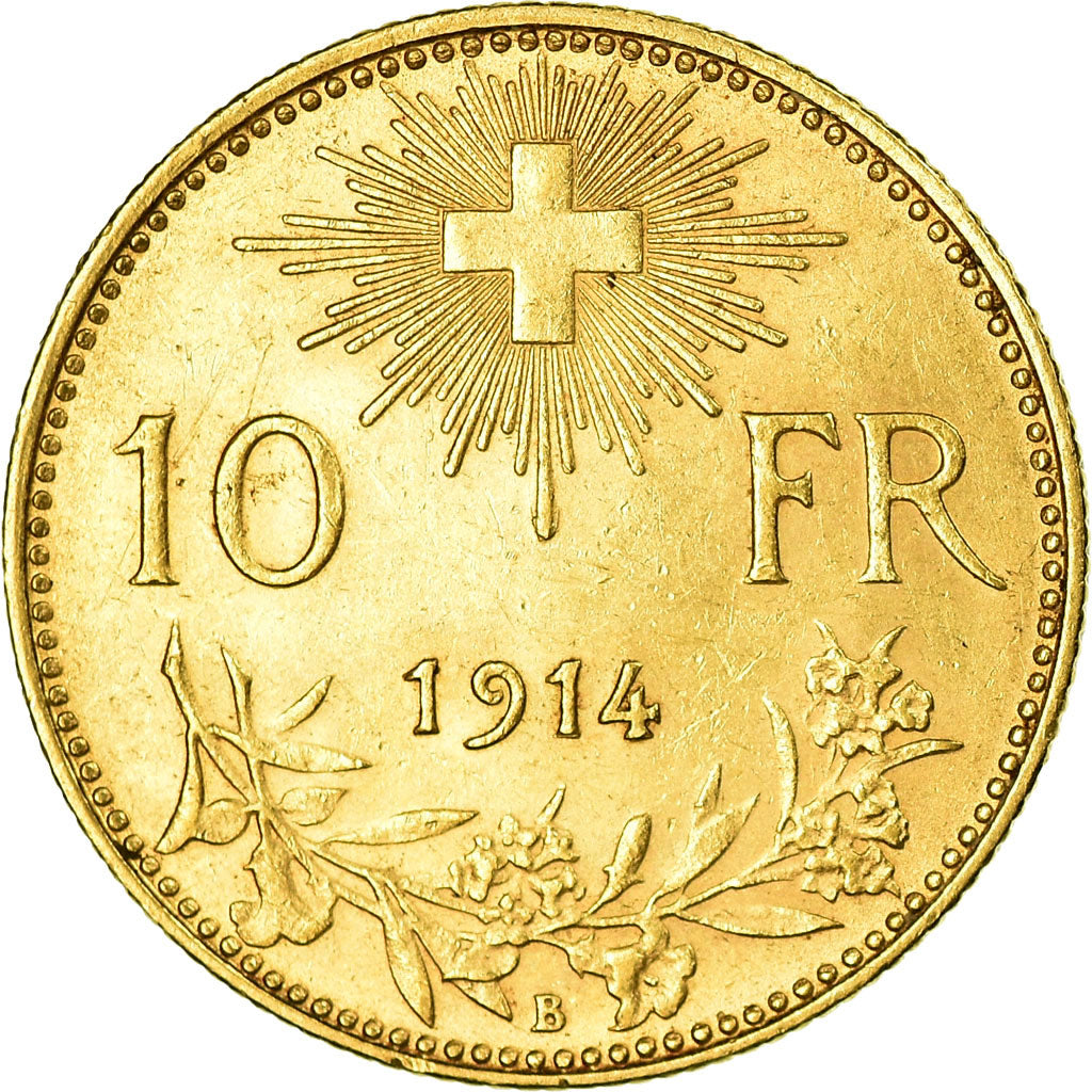 Monnaie, Suisse, 10 Francs, 1914, Bern, TTB+, Or, KM:36