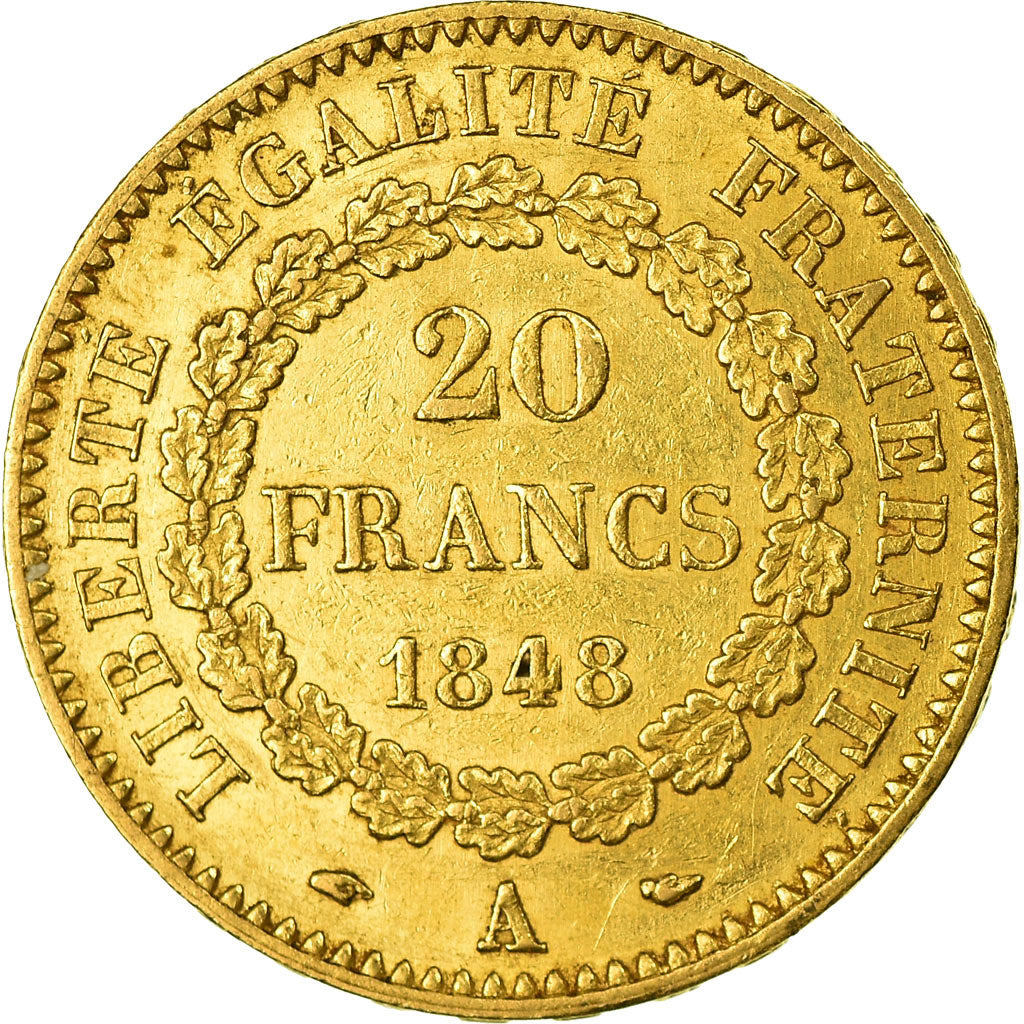 Monnaie, France, Génie, 20 Francs, 1848, Paris, TTB, Or, Gadoury:1032, KM:757