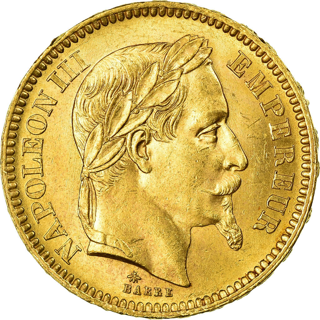 Moneda, Francia, Napoleon III, 20 Francs, 1866, Paris, EBC+, Oro, KM:801.1