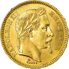 Moneda, Francia, Napoleon III, 20 Francs, 1866, Paris, EBC+, Oro, KM:801.1
