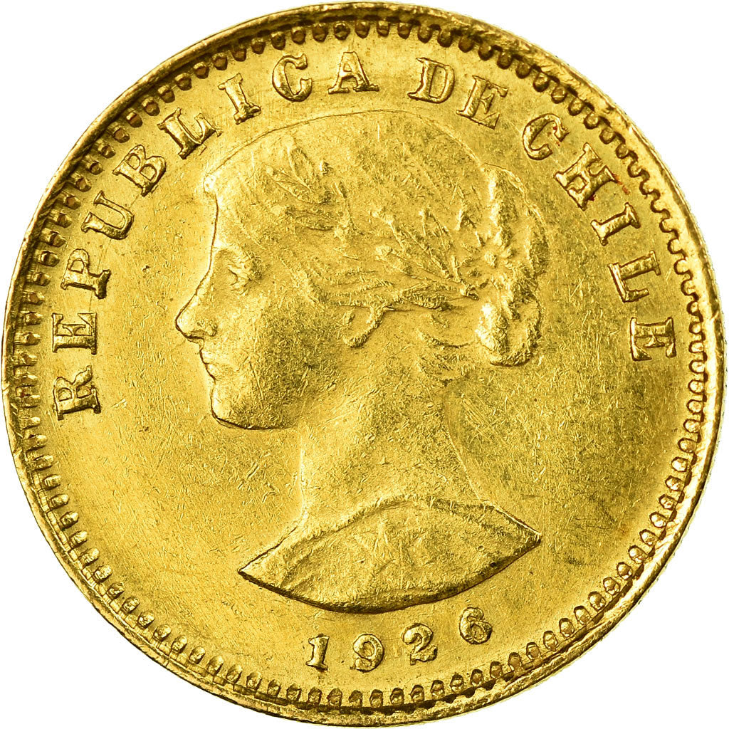 Coin, Chile, 20 Pesos, 1926, AU(50-53), Gold, KM:168