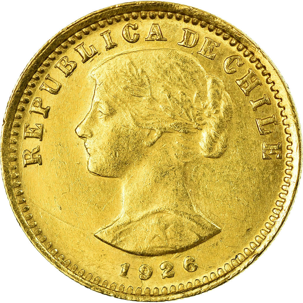 Coin, Chile, 20 Pesos, 1926, AU(50-53), Gold, KM:168