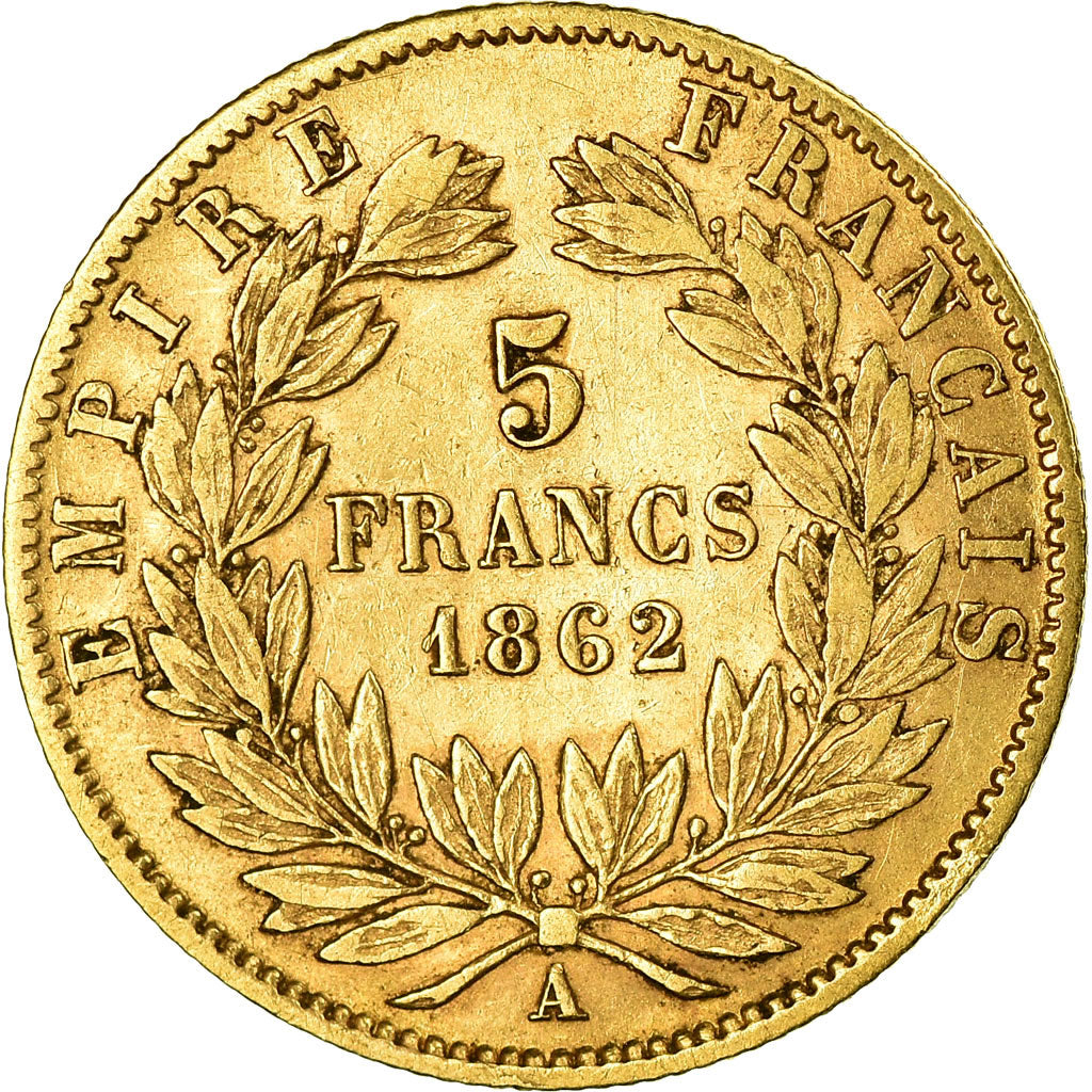 Coin, France, Napoleon III, 5 Francs, 1862, Paris, VF(30-35), Gold, KM:803.1