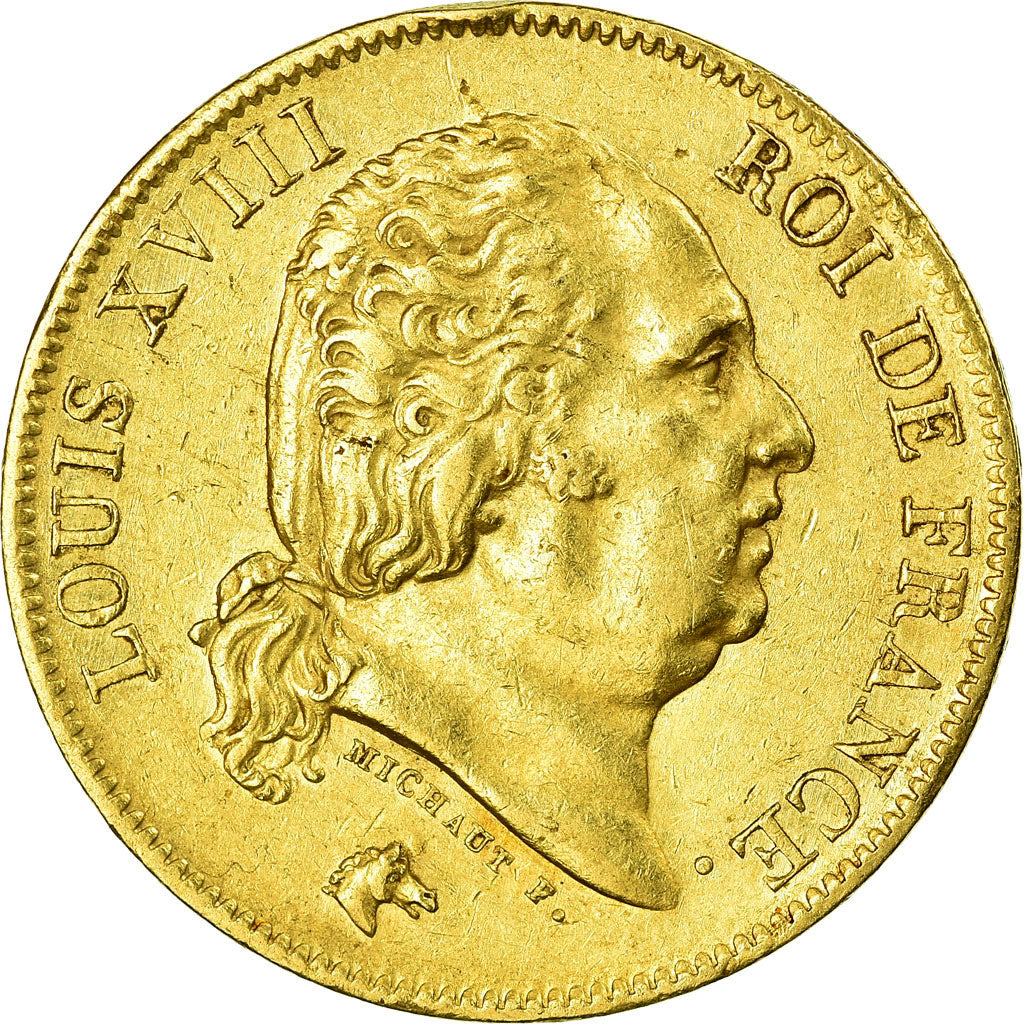 Monnaie, France, Louis XVIII, 40 Francs, 1816, Paris, TTB, Or, Gadoury:1092