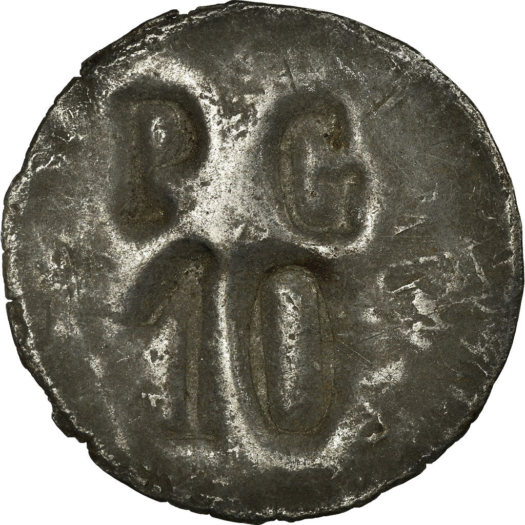 Coin, France, Dépôt de Prisonniers de Guerre (P. G), Chateauroux, 10 Centimes