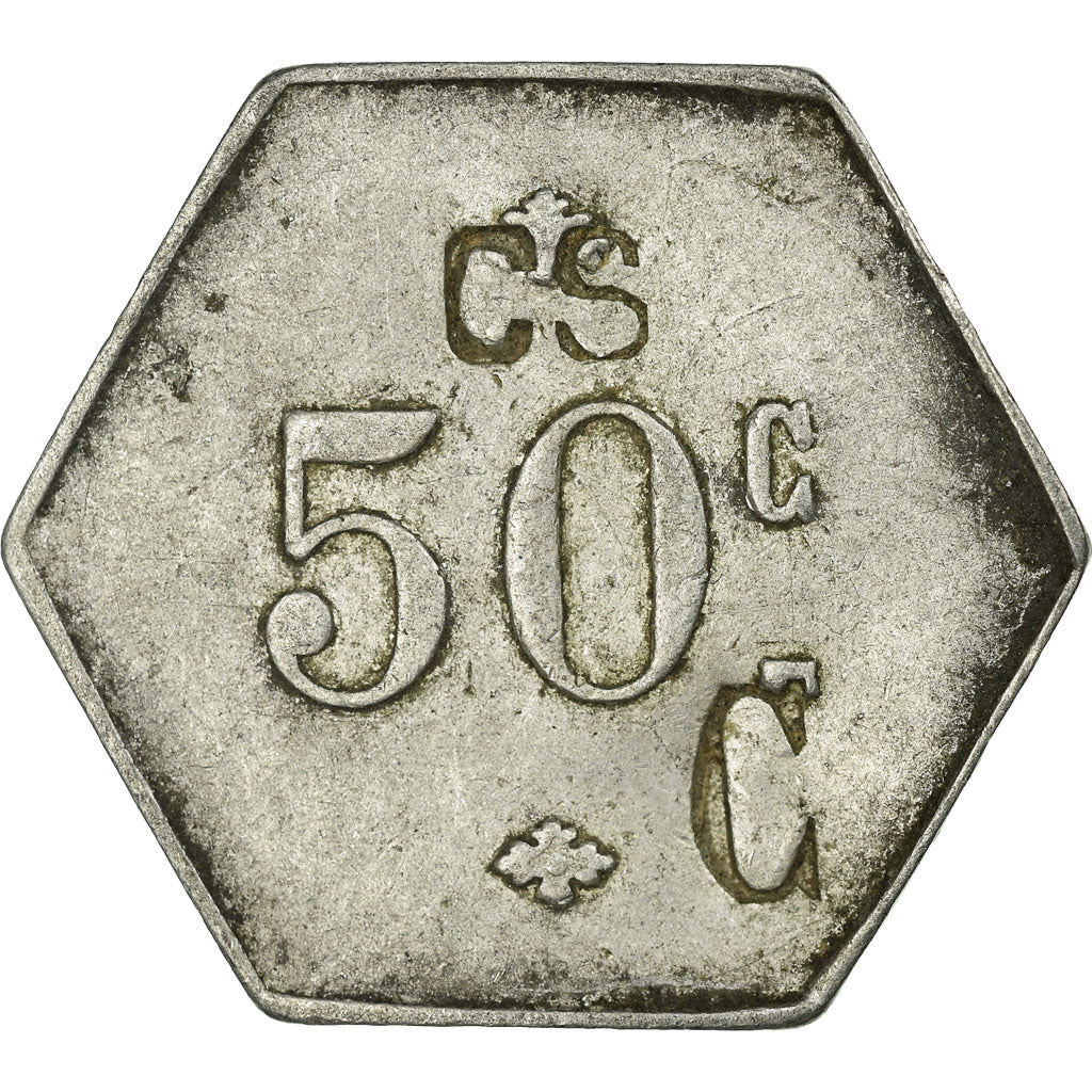 Coin, France, Café du Square (CS/C), Perpignan, 50 Centimes, EF(40-45)