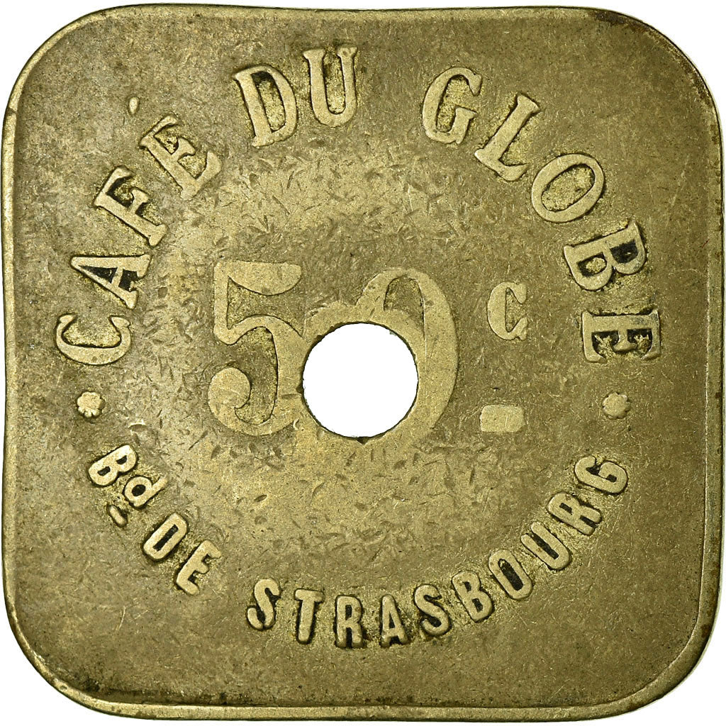 Coin, France, Café du Globe (CG), Bd. de Strasbourg, Paris, 50 Centimes