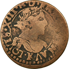 Munten, Frankrijk, Louis XIII, Double Tournois, 1639, Bordeaux, FR, Koper