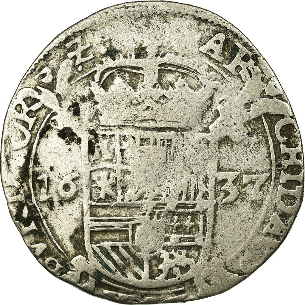 Coin, Spanish Netherlands, Philip IV, Escalin, 1637, Tournai, VF(30-35), Silver