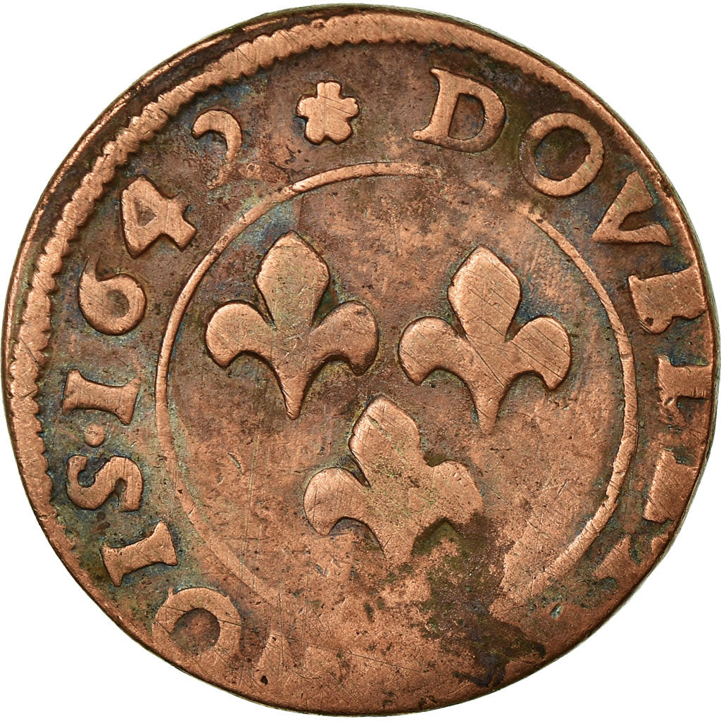 Munten, Frankrijk, ORANGE, Fred-Henri de Nassau, Double Tournois, 1642, ZG+