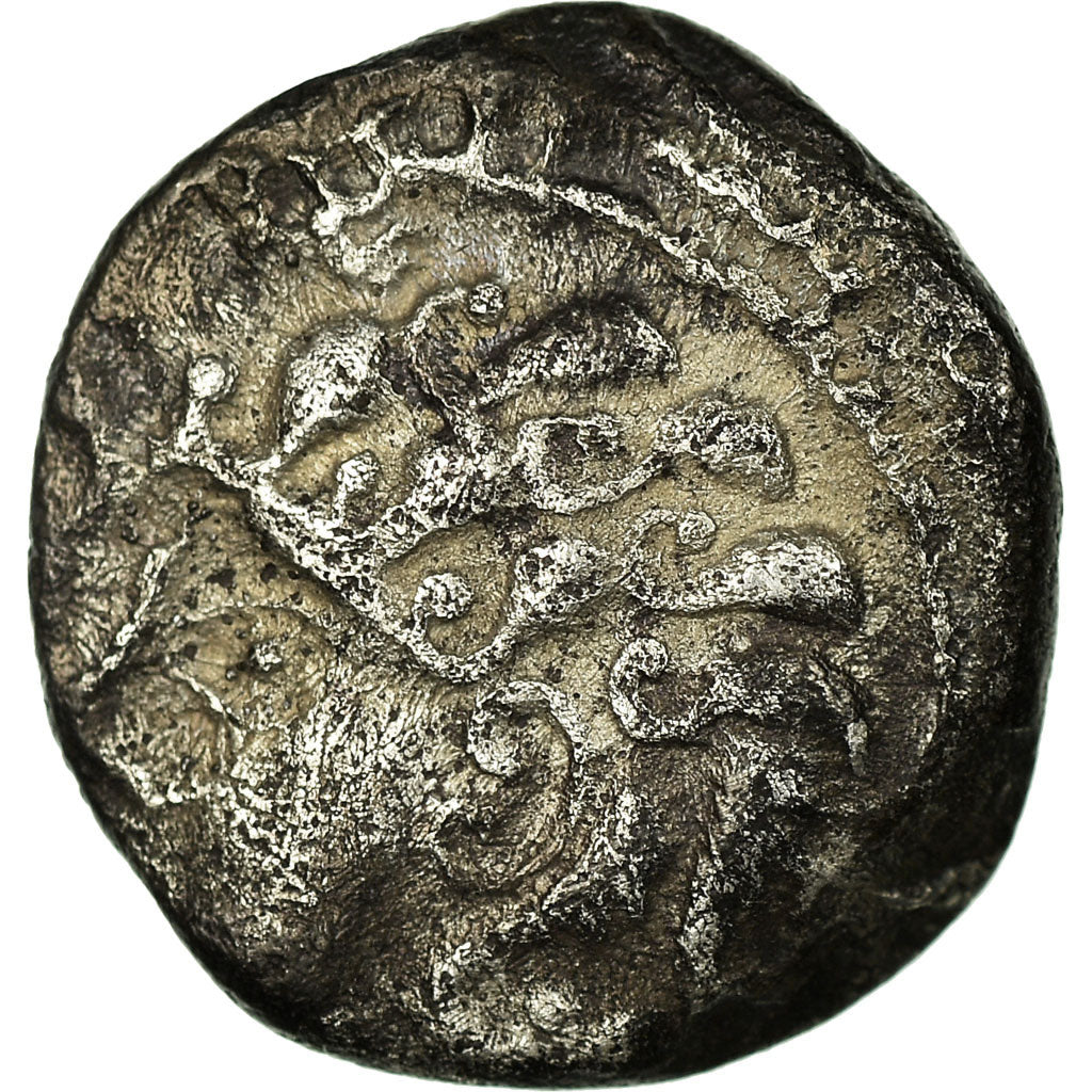 Monnaie, Ambiens, Denier au cheval et à la rouelle, TTB, Argent, Delestrée:351