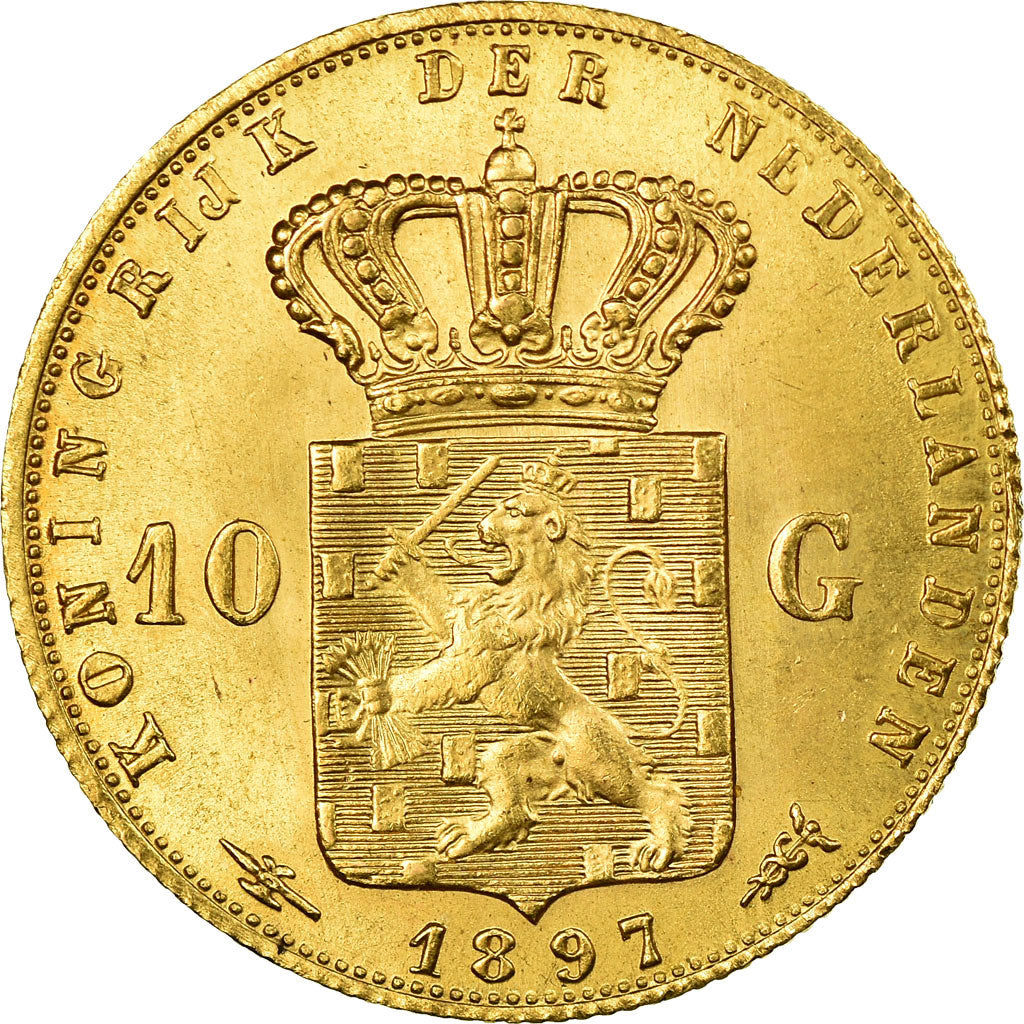 Münze, Niederlande, Wilhelmina I, 10 Gulden, 1897, UNZ, Gold, KM:118