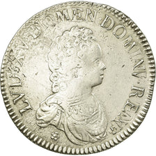 Coin, France, Louis XV, Ecu Vertugadin, 1716, Paris, VF(30-35), Silver