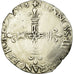 Coin, France, Henri III, 1/4 Ecu, 1578, La Rochelle, VF(30-35), Silver